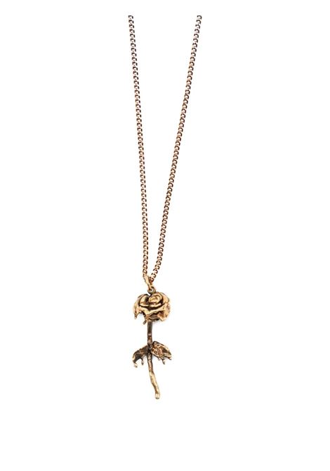 Collana Con Rosa In Oro Anticato ALEXANDER MCQUEEN | 823275-J161G0448